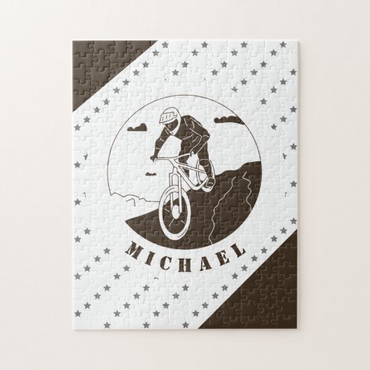 Extreme Mountain Biking Star Cyclist Name Legpuzzel (Verticaal)