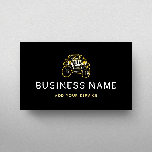Extreme offroad voertuig sport auto motor reparati visitekaartje