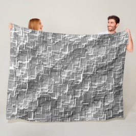 Extreme overlay-rommel van grijze reliëfkwadraten fleece deken