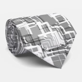Extreme overlay-rommel van grijze reliëfkwadraten stropdas (Opgerold)