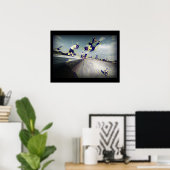 Extreme Poster voor sporten:Skateboarders die tric (Thuiskantoor)