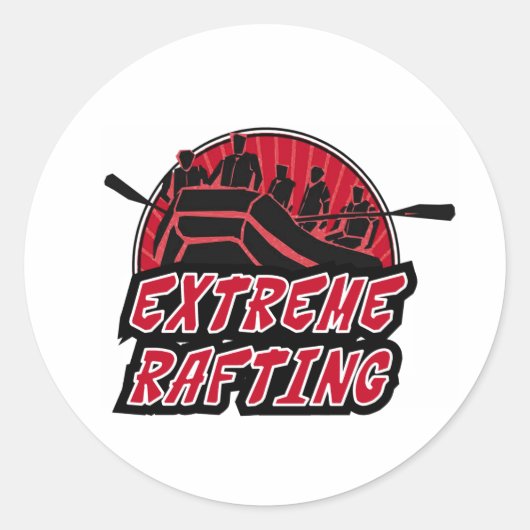 Extreme Rafting Ronde Sticker (Voorkant)