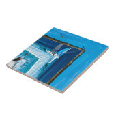 Extreme redding over de rand, tegeltje (Zijkant)