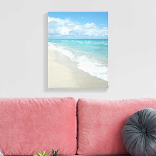 Extreme relaxatie Beach Uitzicht White Sand Canvas Afdruk (Insitu (Woonkamer))