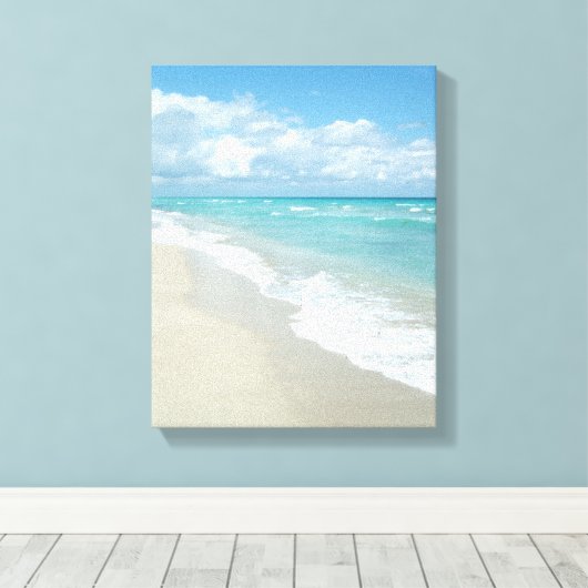 Extreme relaxatie Beach Uitzicht White Sand Canvas Afdruk (Insitu (Houten vloer))