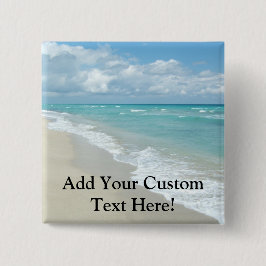 Extreme relaxatie Beach Uitzicht White Sand Vierkante Button 5,1 Cm