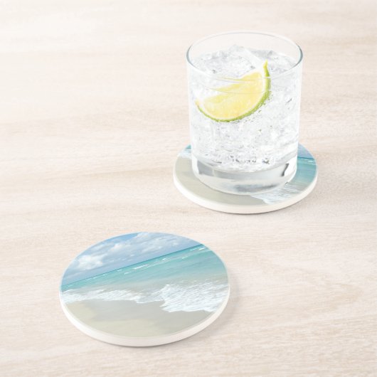 Extreme relaxatie Beach Uitzicht White Sand Zandsteen Onderzetter (Zijkant)