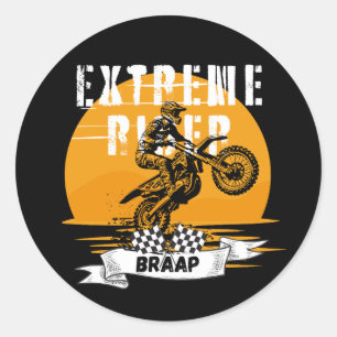 Extreme rider braap ronde sticker