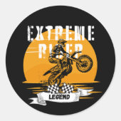 Extreme rider legende ronde sticker (Voorkant)