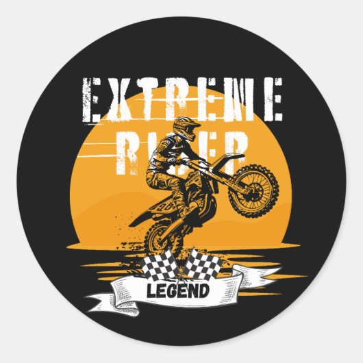 Extreme rider legende ronde sticker (Voorkant)