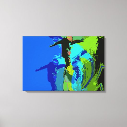 Extreme Riding - Snowboarders Canvas Afdruk (Voorkant)