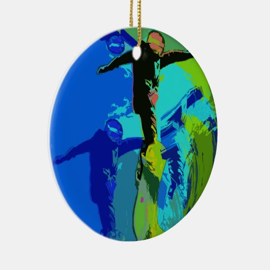 Extreme Riding - Snowboarders Keramisch Ornament (Rechts)