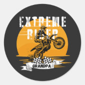Extreme rijder opa ronde sticker (Voorkant)
