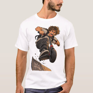 Extreme Scooter Stuntrijder Anime Actie T-shirt