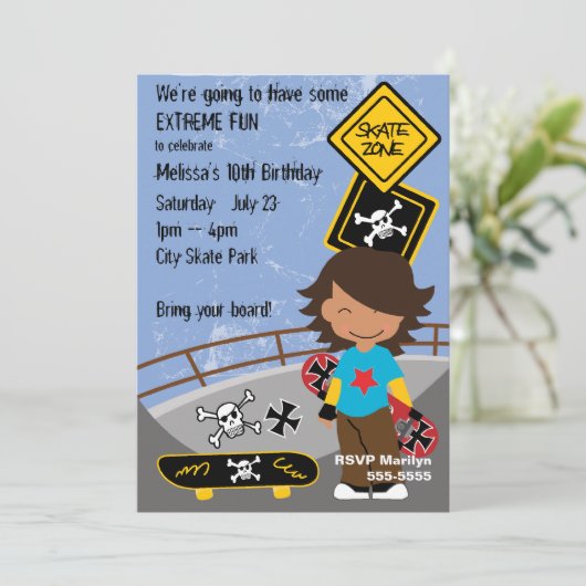 Extreme Skateboarder Kaart (Staand voorkant)
