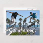 Extreme Skateboarding Commitment Card Briefkaart (Voorkant / Achterkant)