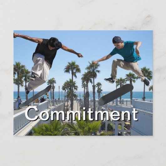 Extreme Skateboarding Commitment Card Briefkaart (Voorkant)