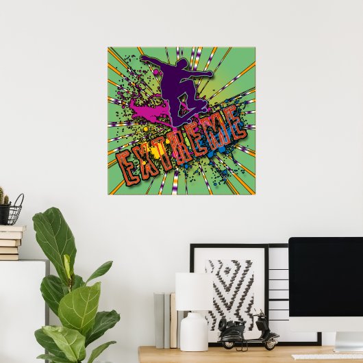 EXTREME SKATEBOARING POSTER (Thuiskantoor)