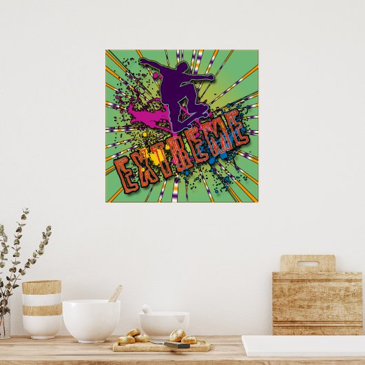 EXTREME SKATEBOARING POSTER (Keuken)