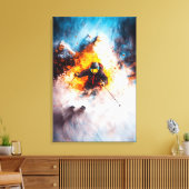 Extreme Ski Afdaling - Dynamische Sport Kunst - Wi Canvas Afdruk (Insitu (Woonkamer))
