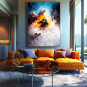 Extreme Ski Afdaling - Dynamische Sport Kunst - Wi Canvas Afdruk
