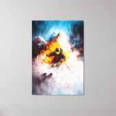 Extreme skiafdaling - Dynamische sportkunst - Wint Canvas Afdruk (Voorkant)