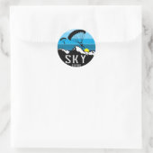 Extreme skydiving parachute sport klassieke ronde ronde sticker (Tas)
