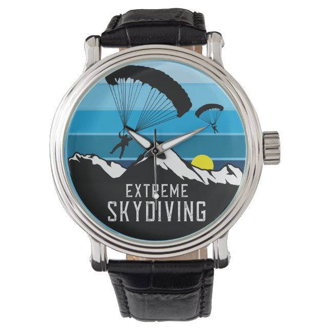 Extreme Skydiving Parachute Sports Horloge (Voorkant)