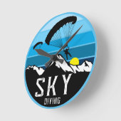 Extreme Skydiving Parachute SportsRound Clock Ronde Klok (Hoek)