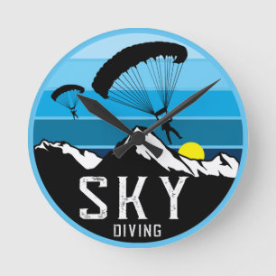 Extreme Skydiving Parachute    SportsRound Clock Ronde Klok