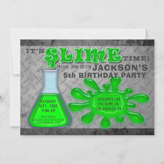 Extreme Slime Boy's Birthday Party Kaart (Voorkant)