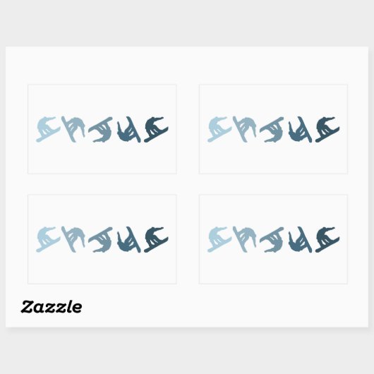 Extreme Snowboarding Rechthoekige Sticker (Vel)