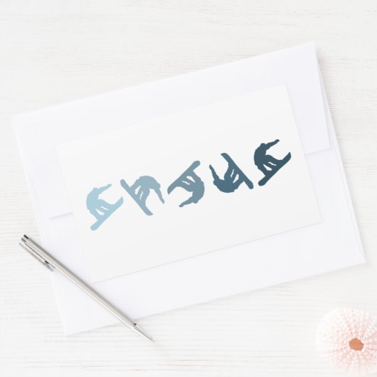 Extreme Snowboarding Rechthoekige Sticker (Envelop)