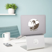 Extreme Sport Mountain Biking Cyclist Name Sticker (Laptop op bureau)