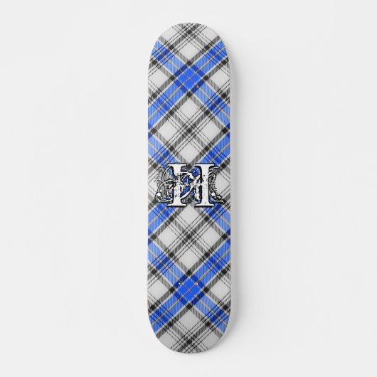 Extreme Tartan Clan Hannay Monogram Persoonlijk Skateboard (Voorkant)