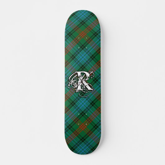 Extreme Tartan Clan Ross Monogram Persoonlijk Skateboard (Voorkant)