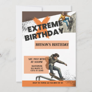 Extreme Verjaardag Skateboard Kaart