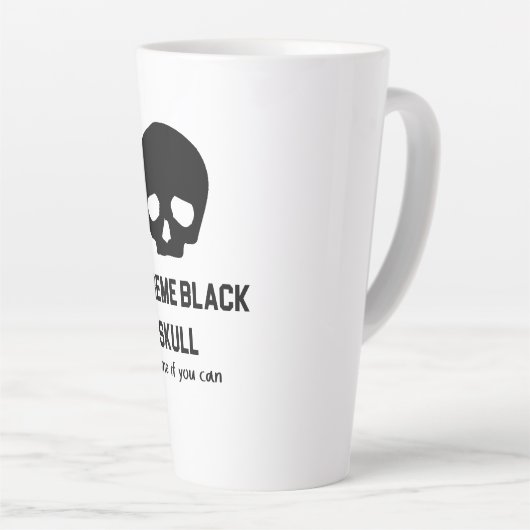 Extreme zwarte schedel latte mok (Rechterhoek)
