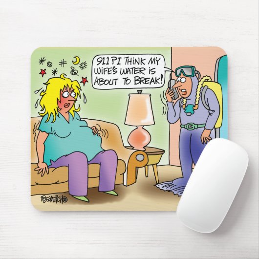 EXTREMELIJK ZWANGERMOUSEPAD - SCHUBDIVER HUBBY MUISMAT (Met muis)