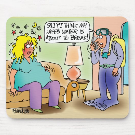 EXTREMELIJK ZWANGERMOUSEPAD - SCHUBDIVER HUBBY MUISMAT (Voorkant)