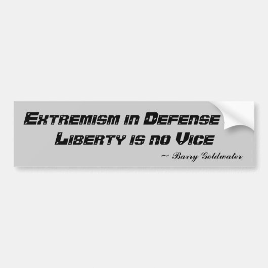 Extremisme ter Verdediging van de Vrijheid bumpers Bumpersticker (Voorkant)