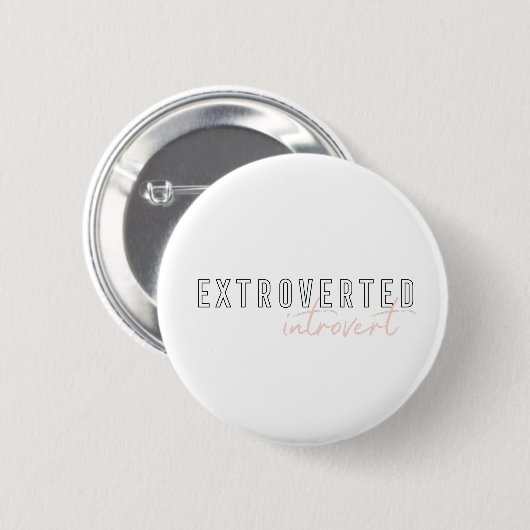 Extrovert Introvert Modern Typografie Gezegde Ronde Button 5,7 Cm (Voorkant /achterkant)