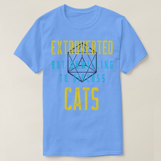 Extrovert onwillig om katten te bespreken t-shirt (Design voorkant)