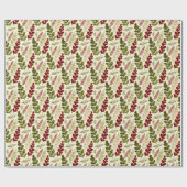 Exuberant Botanical Branches Red & Green TMF26 Cadeaupapier (Vlak)