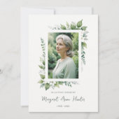 Exuberant Flower & Foliage Frame Funeral Photo Kaart (Voorkant)