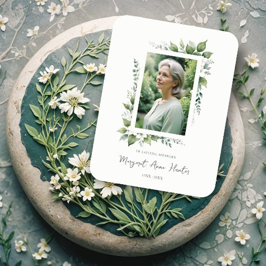 Exuberant Flower & Foliage Frame Photo Keepsake Magneet