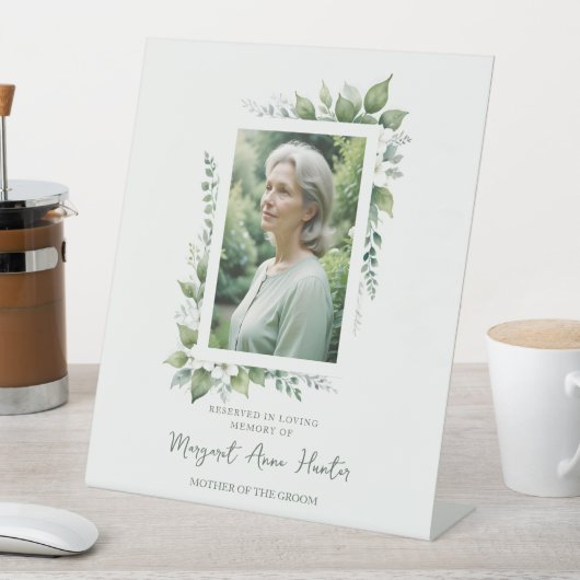 Exuberant Flower & Foliage Frame Wedding Memorial  Reclamebord Met Voetstuk (Insitu)
