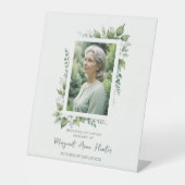 Exuberant Flower & Foliage Frame Wedding Memorial  Reclamebord Met Voetstuk (Voorkant)