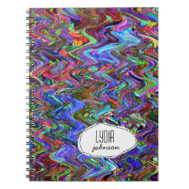 Exuberant Gepersonaliseerd Kleur Zigzag Abstract Notitieboek