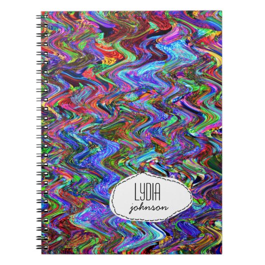 Exuberant Gepersonaliseerd Kleur Zigzag Abstract Notitieboek (Voorkant)